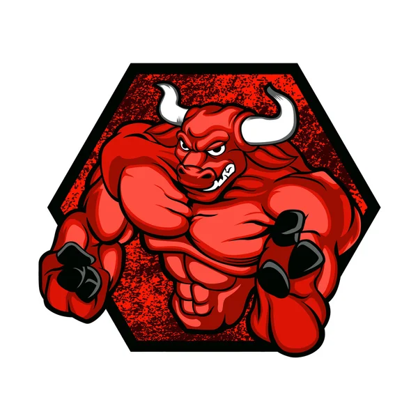Red bull Bodybuilder , angry bull  — Stok Vektör